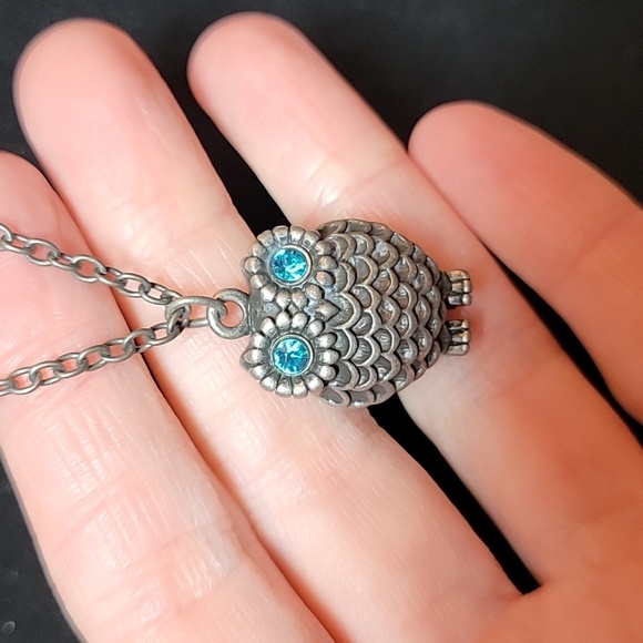 Owl Pendant Necklace in Silver Tone - Picture 3 of 6